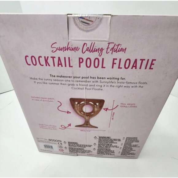 NEW SUNNYLIFE X Absolut Elyx Luxe Lie-On Cocktail Pool Float - Beach Fun - Picture 3 of 11